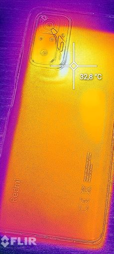 Wynik benchmarku AnTuTu i pomiar temperatury smartfonem CAT S62 Pro