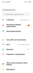 Menu ustawień