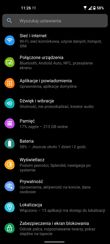 Menu ustawień