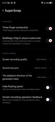 Menu ustawień i dialer