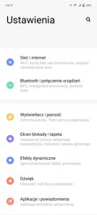 Menu ustawień