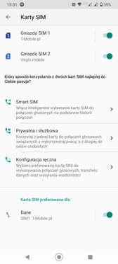 Ustawienia kart SIM | Połączenia głosowe