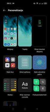 Ustawienia ekranu | Personalizacja | Funkcje interfejsu