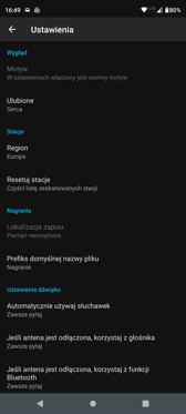 Ustawienia dźwięku | Radio FM