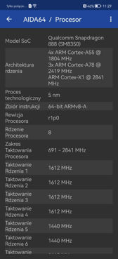 Huawei P50 Pro - konfiguracja sprzętowa (AIDA64)