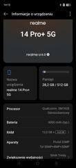 Interfejs Realme 14 Pro+