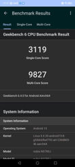 Wyniki Geekbench