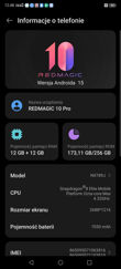 Nubia Red Magic 10 Pro - interfejs graficzny