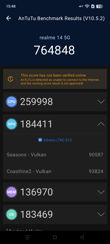 Realme 14 5G - wyniki AnTuTu