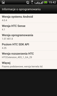 Menu HTC Desire SV
