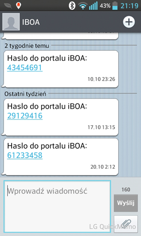 Czcionka LG L5