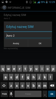 Ustawianie parametrów kart SIM