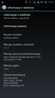 System operacyjny myPhone'a Next