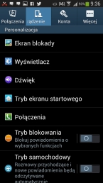 Menu Samsunga Galaxy S4 mini LTE