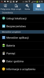 Menu Samsunga Galaxy S4 mini LTE