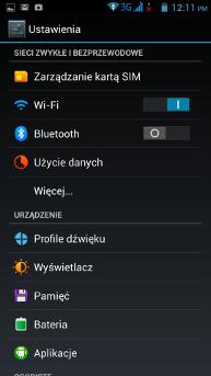 Ustawienia telefonu