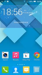 Ekran główny: zegar i ikony