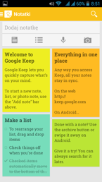 Wybrane aplikacje Google w modelu Goclever Quantum 450: Google Keep, Mapy, Tłumacz, Wyszukiwanie głosowe 