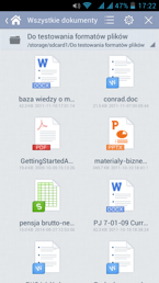 Wybrane aplikacje zewnętrznych producentów w modelu Goclever Quantum 450: 1Weather, CoolReader, ES Eksplorator, Kingsoft Office, Legimi, Menadżer zadań ES, Wiadomości i pogoda, Yanosik 