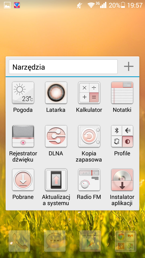 Menu i aplikacje
