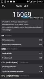Wyniki testu AnTuTu Benchmark