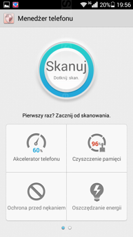 Widok klawiatury numerycznej i menedżera telefonu