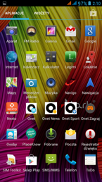 Elementy interfejsu modelu Lark Phablet 6.0