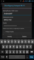 Opcje komunikacji w modelu Lark Phablet 6.0