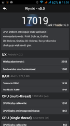 Wyniki benchmarków: 3DMark, Quadrant, Antutu, CF-Bench, Vellamo, BaseMark