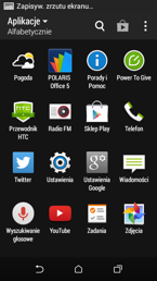 Elementy interfejsu w HTC Desire 510