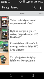 Aplikacje HTC: Kopia zapasowa, Porady i pomoc, Power to Give, Przewodnik HTC
