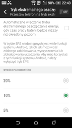 Zasilanie i oszczędzanie energii w HTC Desire 510