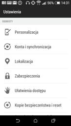 Elementy interfejsu w HTC Desire 510