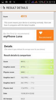 Wyniki benchmarków myPhone Luna
