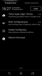 Pasek powiadomień, Szybkie ustawienia i Rejestrator ekranu