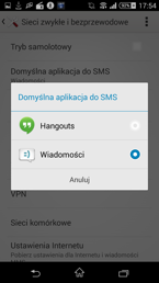 Opcje komunikacji: Łączność Xperia, GPS, sieci, hotspot Wi-Fi, Wiadomości