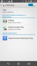 Opcje komunikacji: Łączność Xperia, GPS, sieci, hotspot Wi-Fi, Wiadomości