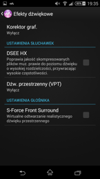 Ustawienia dźwięku