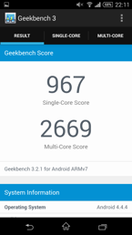 Wyniki benchmarków: Antutu, Basemark OS, Geekbench 3, Quadrant, Vellamo, CF Bench