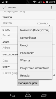 Połączenia głosowe i kontakty