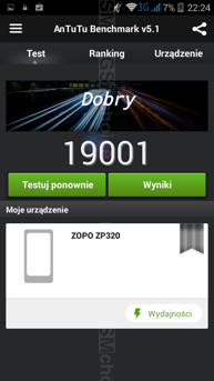 Wyniki benchmarku Wyniki benchmarku