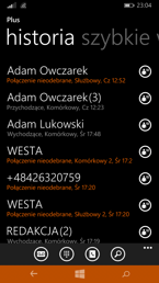 Opcje związane z telefonowaniem