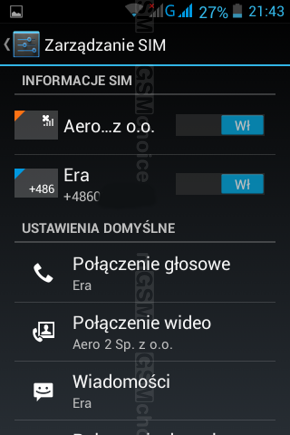 Menu dualSIM