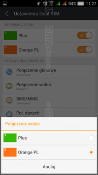 Ustawienia Dual SIM Ustawienia Dual SIM