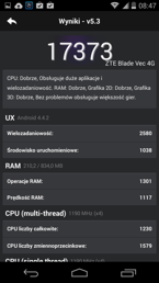 Wyniki benchmarków: Antutu, GFX Bench, 3DMark, Geekbench 3, Quadrant, Vellamo 