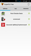 Wybrane aplikacje: kalendarz, latarka, przeglądarka, backup, SuperSU