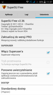 Wybrane aplikacje: kalendarz, latarka, przeglądarka, backup, SuperSU