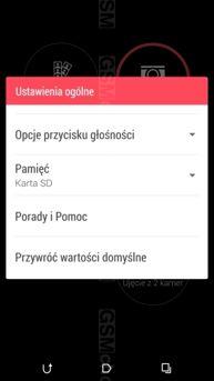 Menu aparatu Menu aparatu