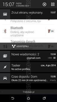 Interfejs: menedżer plików, pasek powiadomień Interfejs: menedżer plików, pasek powiadomień
