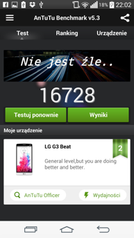 Wyniki benchmarku G3S